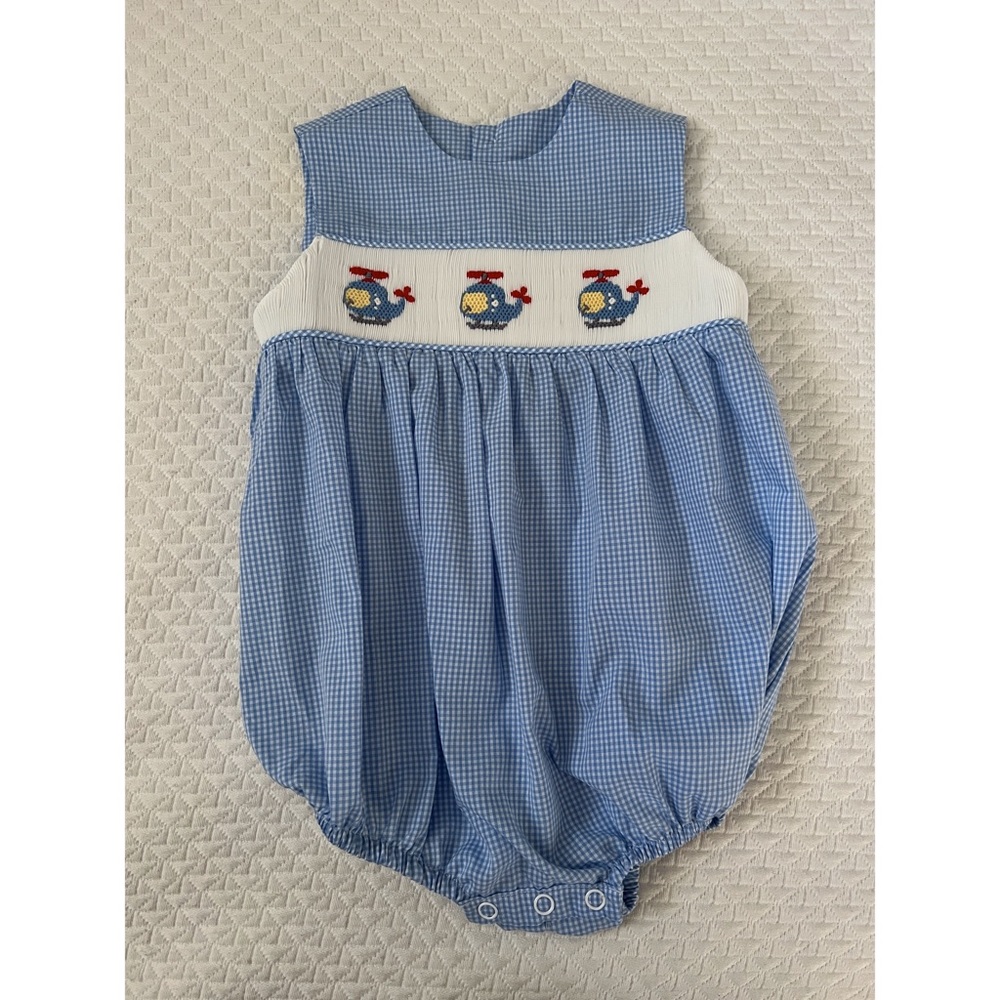 New Remember Nguyen Smocked Airplane Bubble Boys